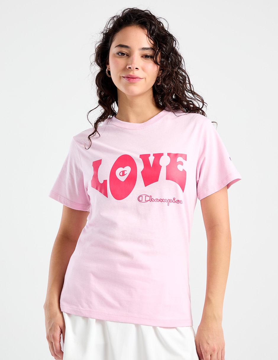 Playera manga corta Champion cuello redondo para mujer