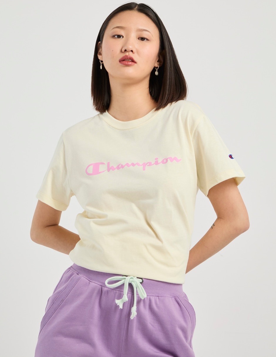 Playera manga corta Champion cuello redondo para mujer