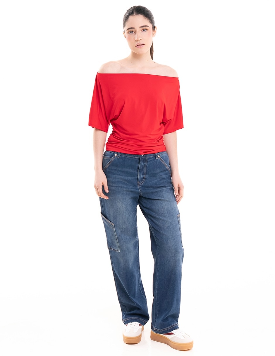 Blusa Madden Girl manga al codo para mujer
