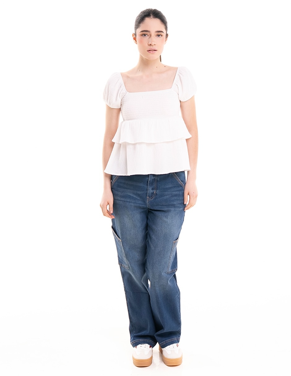 Blusa manga corta para mujer