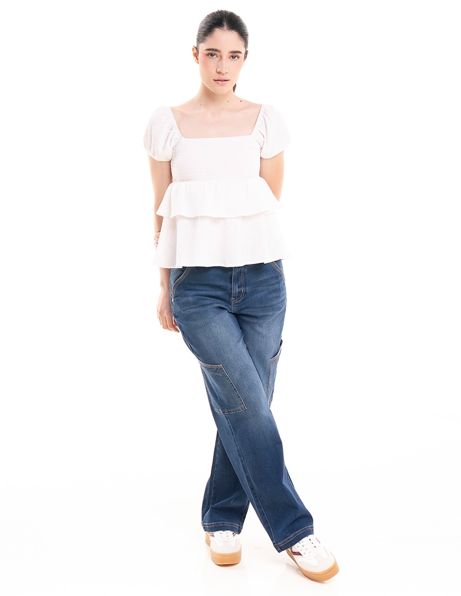 Blusa Madden Girl manga corta para mujer