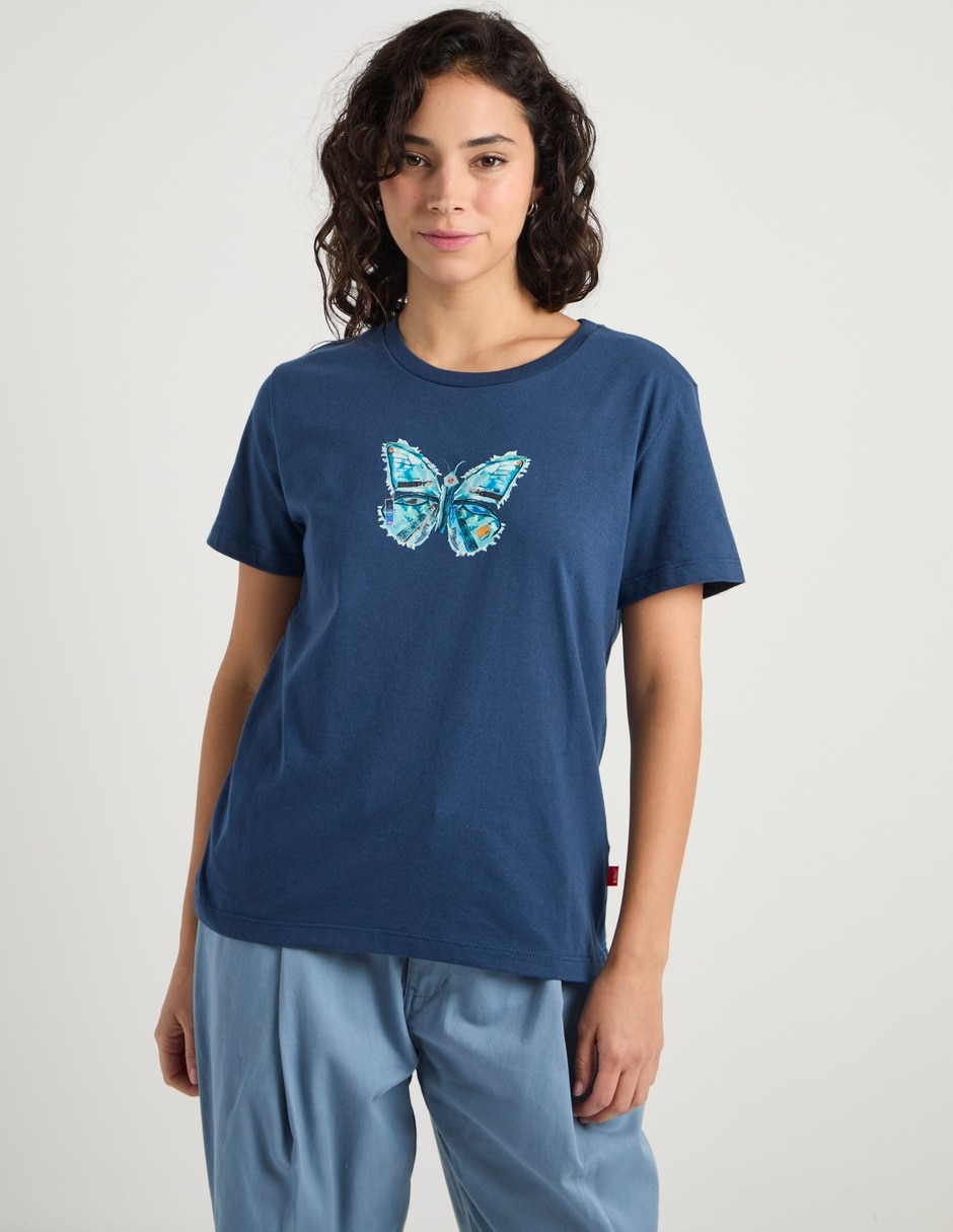 Playera manga corta cuello redondo para mujer Playera manga corta cuello redondo para mujer