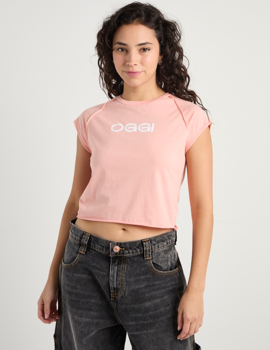 Playera manga corta Oggi cuello redondo para mujer