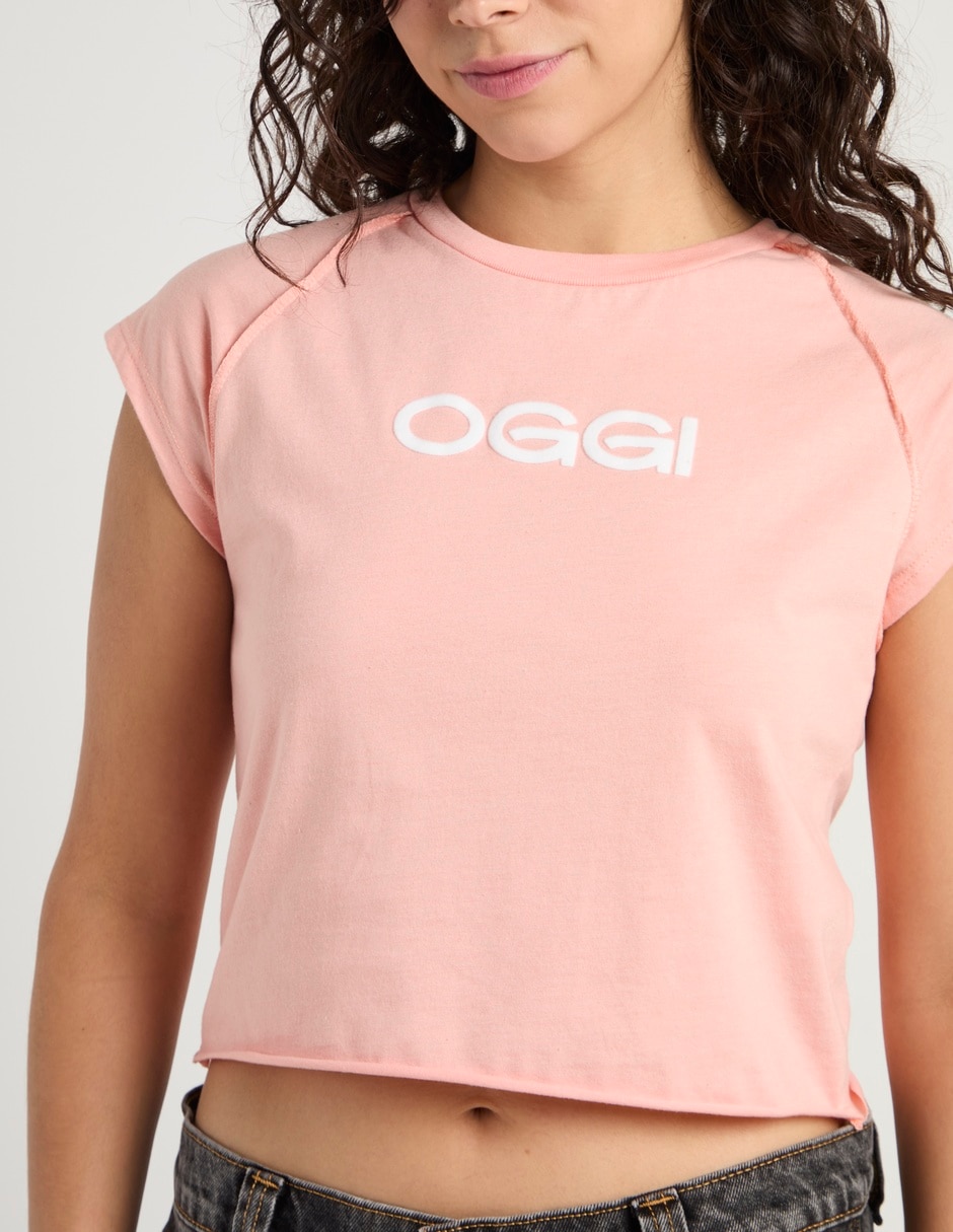 Playera manga corta Oggi cuello redondo para mujer