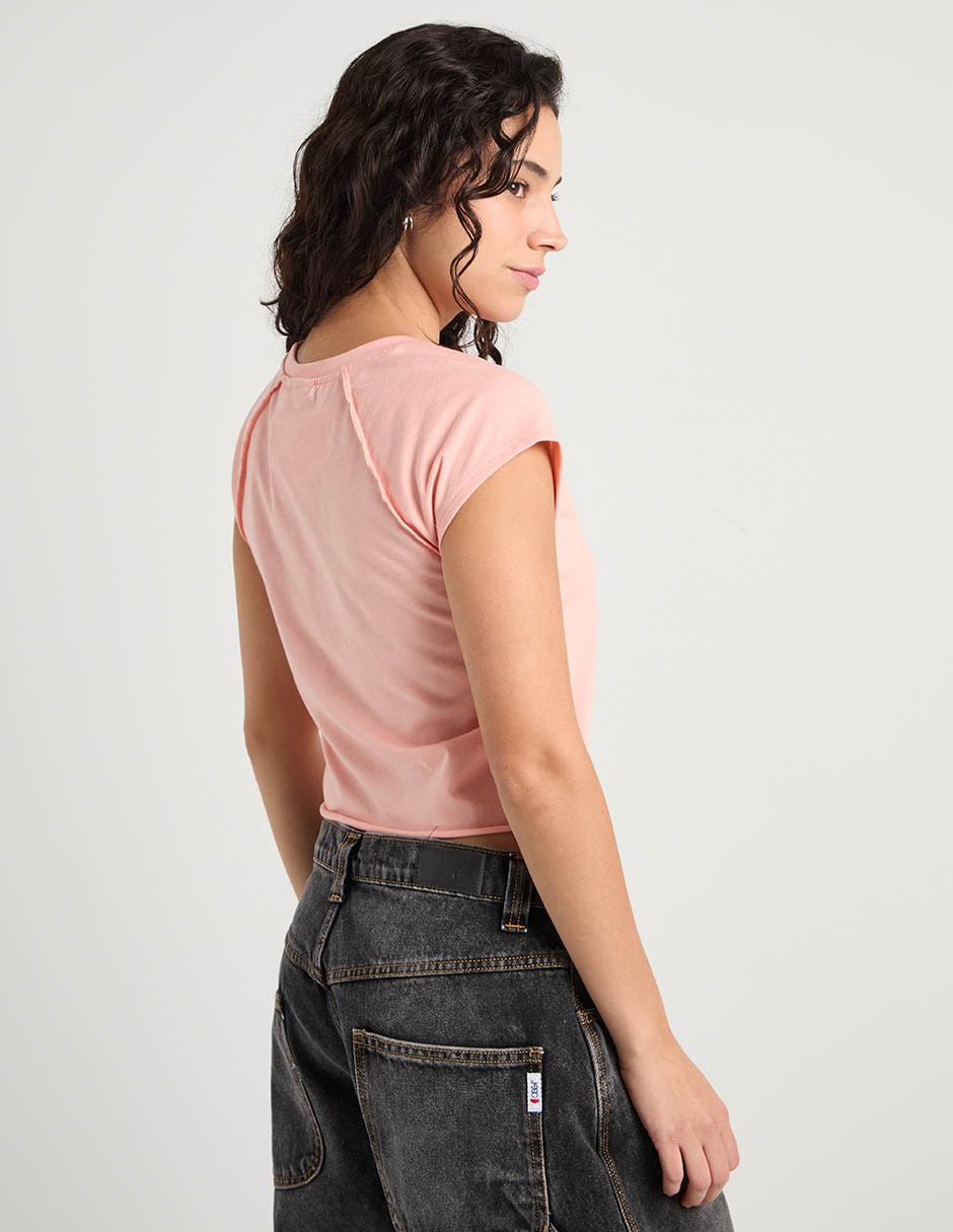 Playera manga corta Oggi cuello redondo para mujer