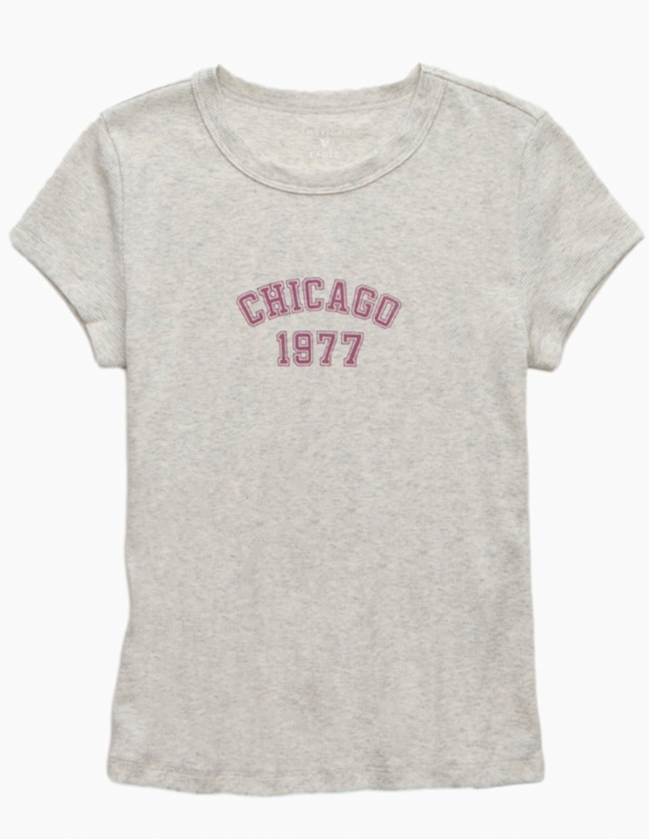Playera manga corta American Eagle cuello redondo para mujer