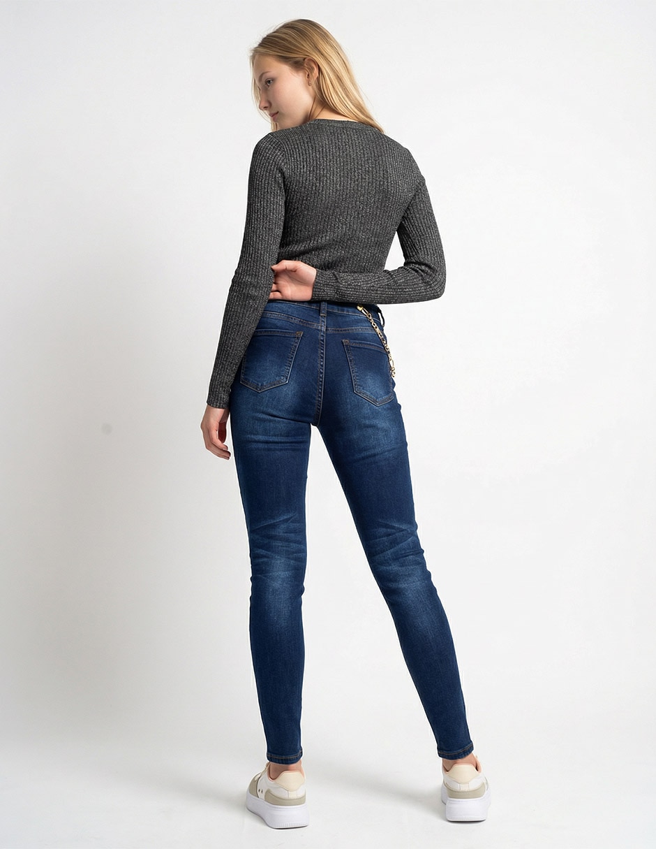 Jeans skinny cintura NYD para mujer