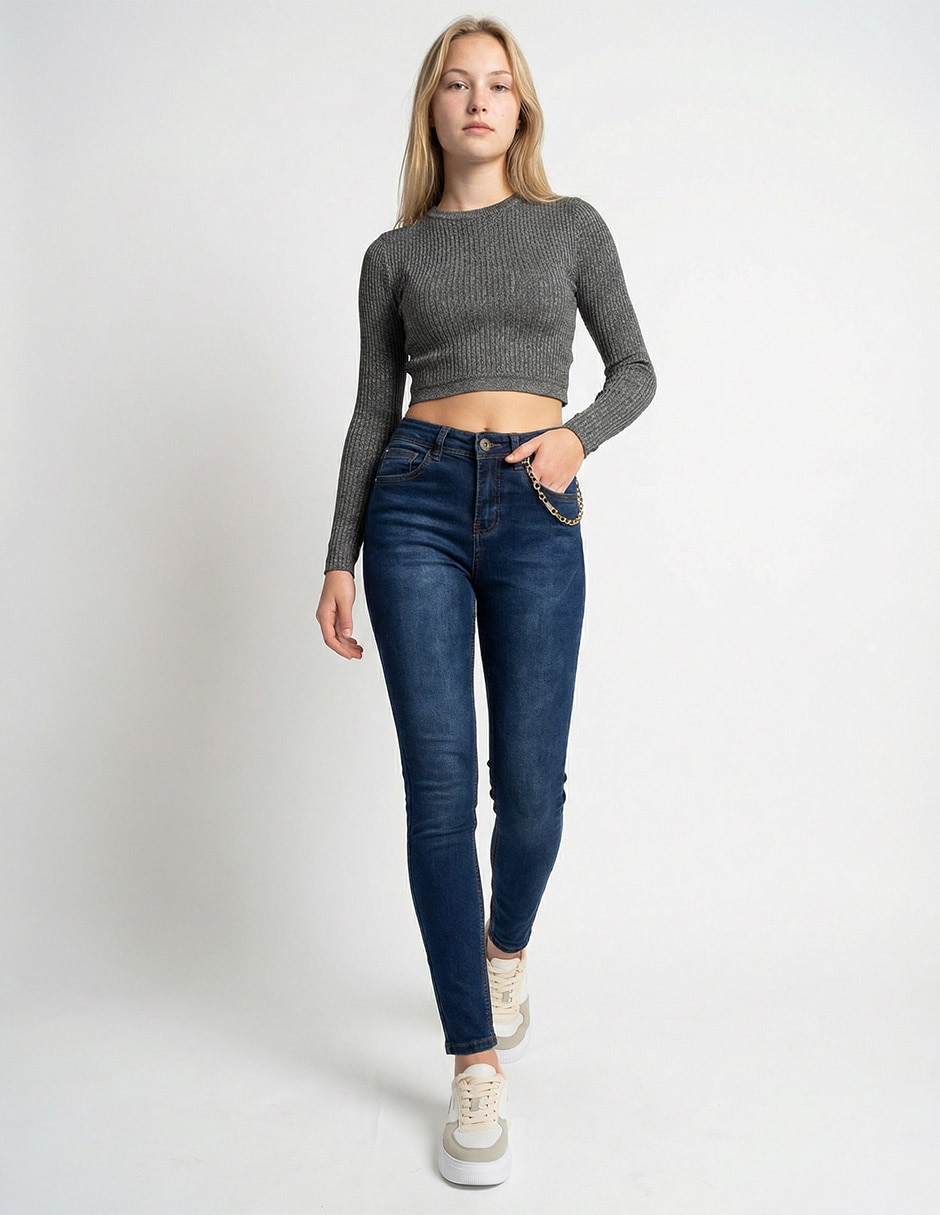 Jeans skinny cintura NYD para mujer