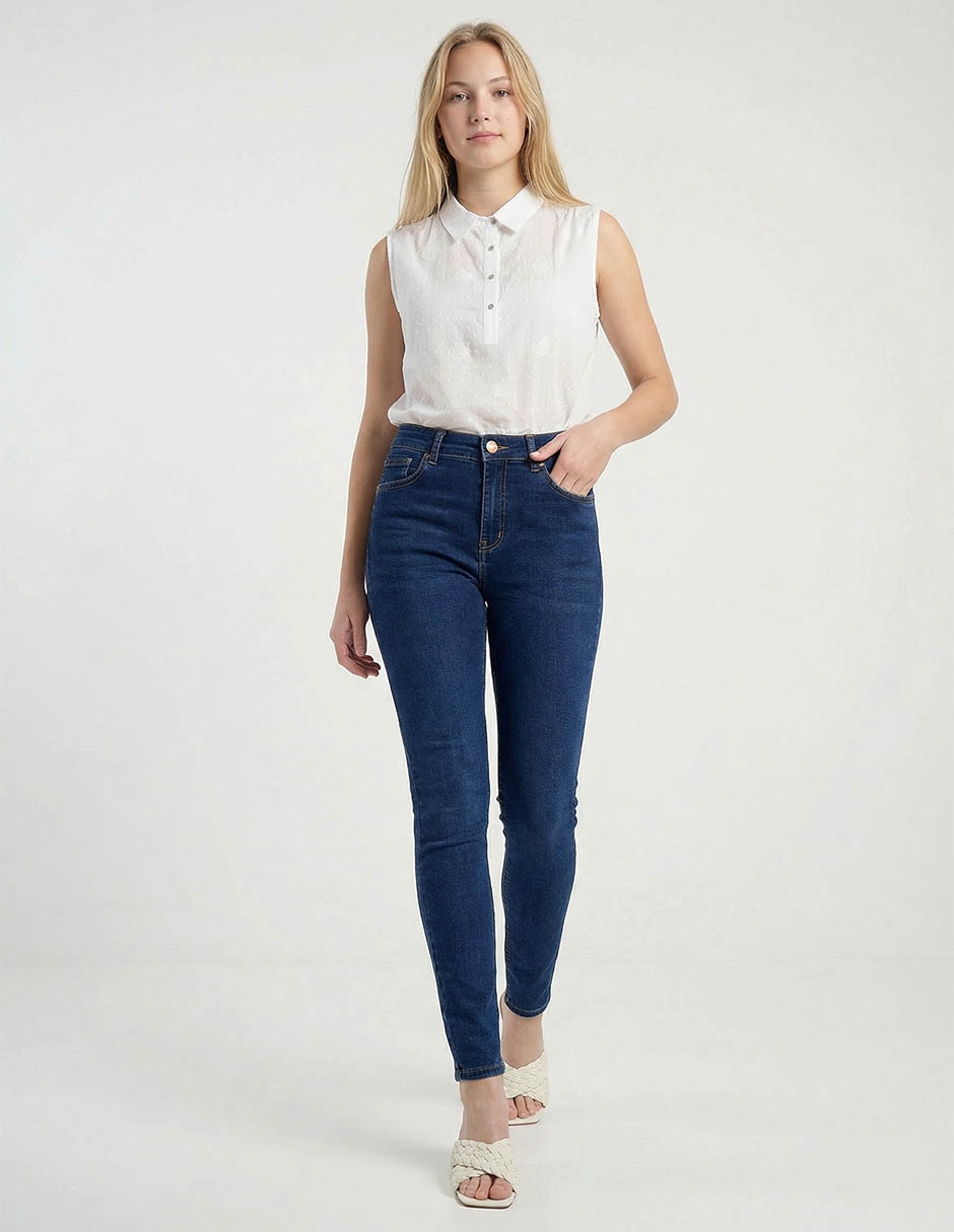 Jeans skinny cintura baja Oggi para mujer