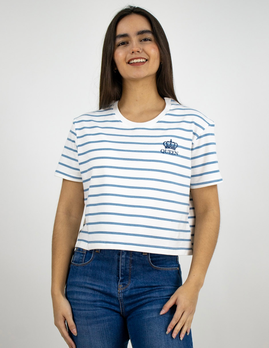Playera manga corta cuello redondo para mujer 1
