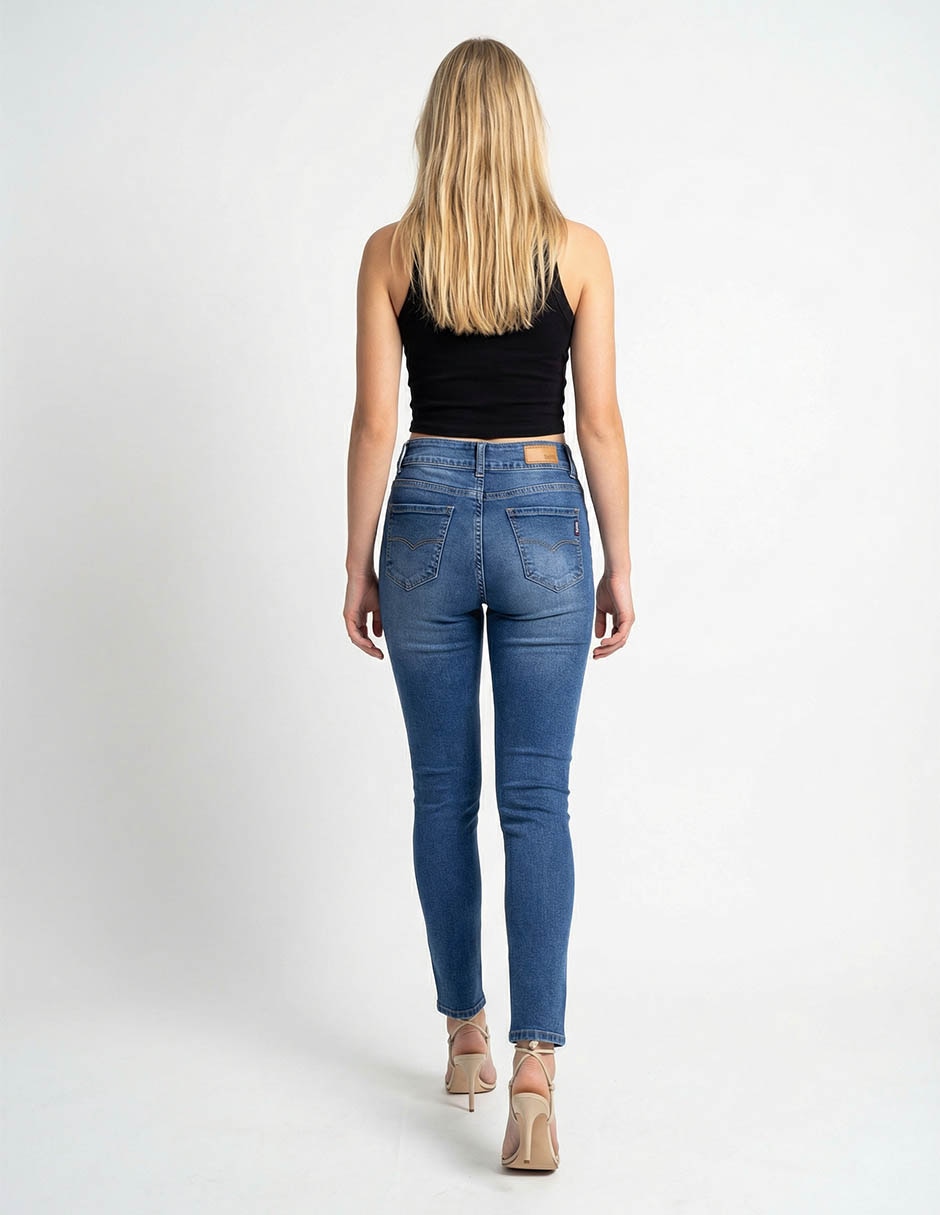 Jeans skinny cintura alta para mujer 6