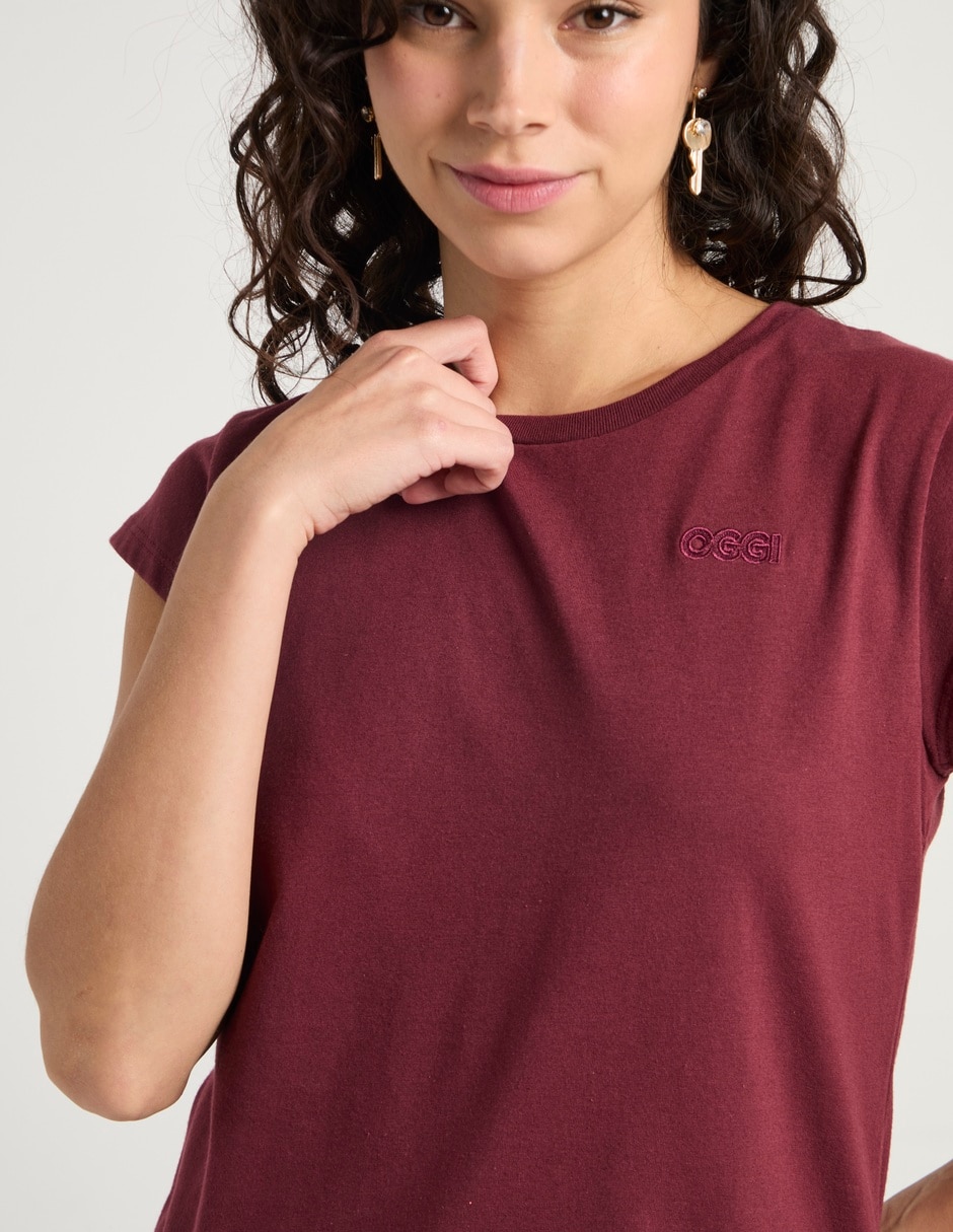 Playera manga corta Oggi cuello redondo para mujer
