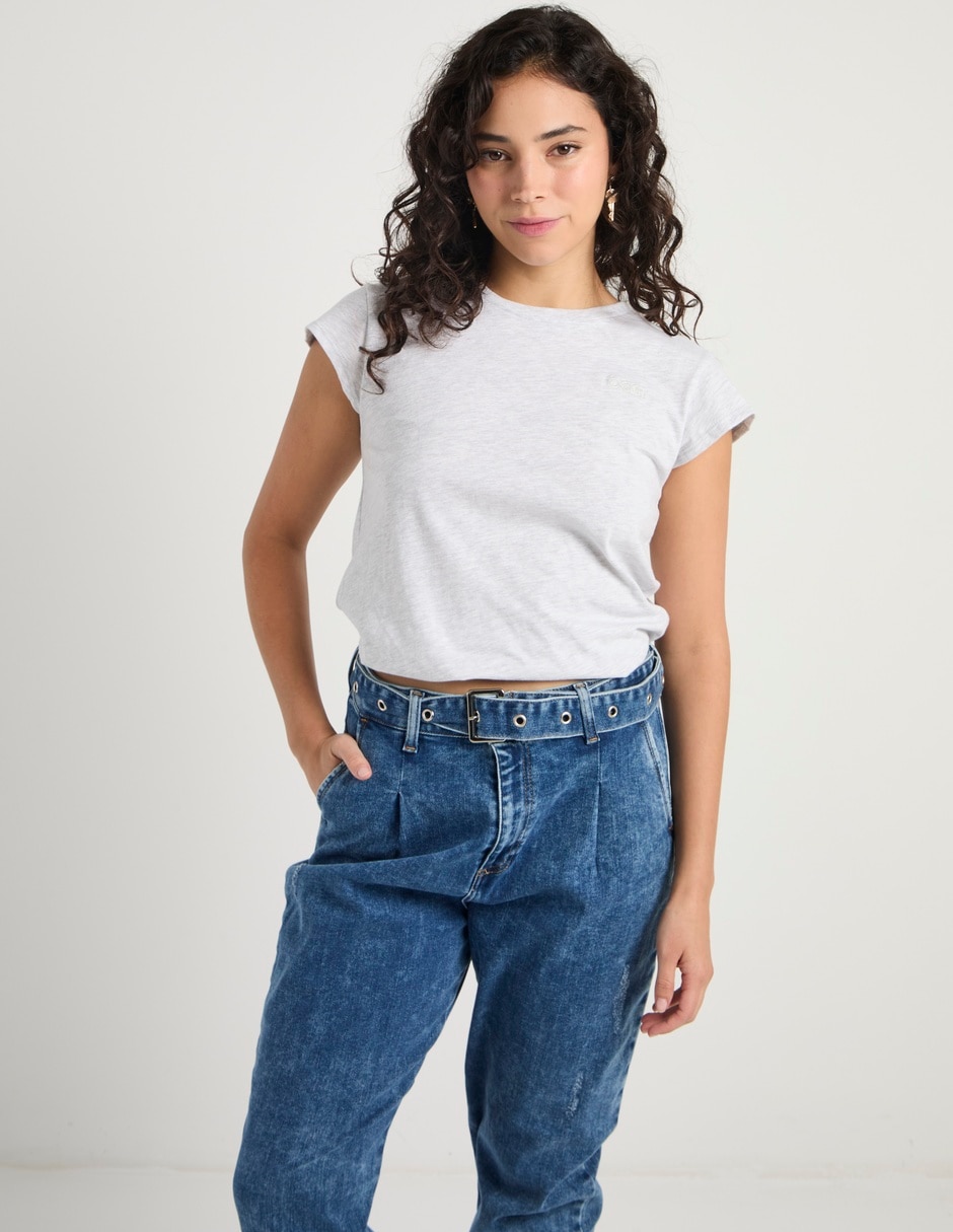 Playera manga corta cuello redondo para mujer 1
