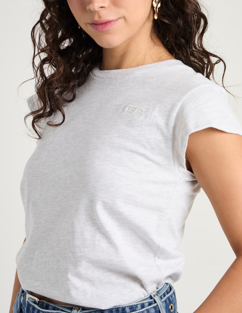 Playera manga corta cuello redondo para mujer 5