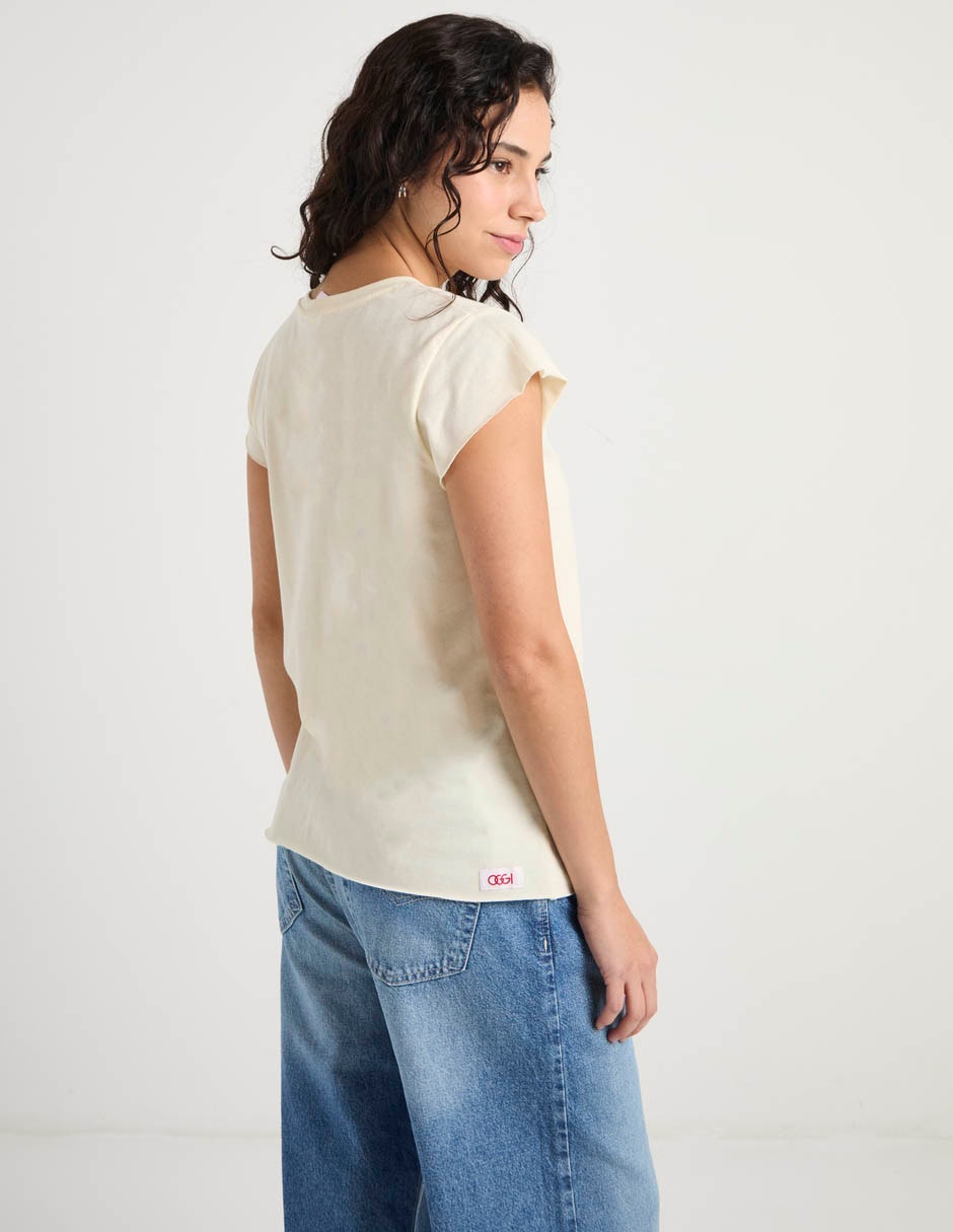 Playera manga corta cuello redondo para mujer 7