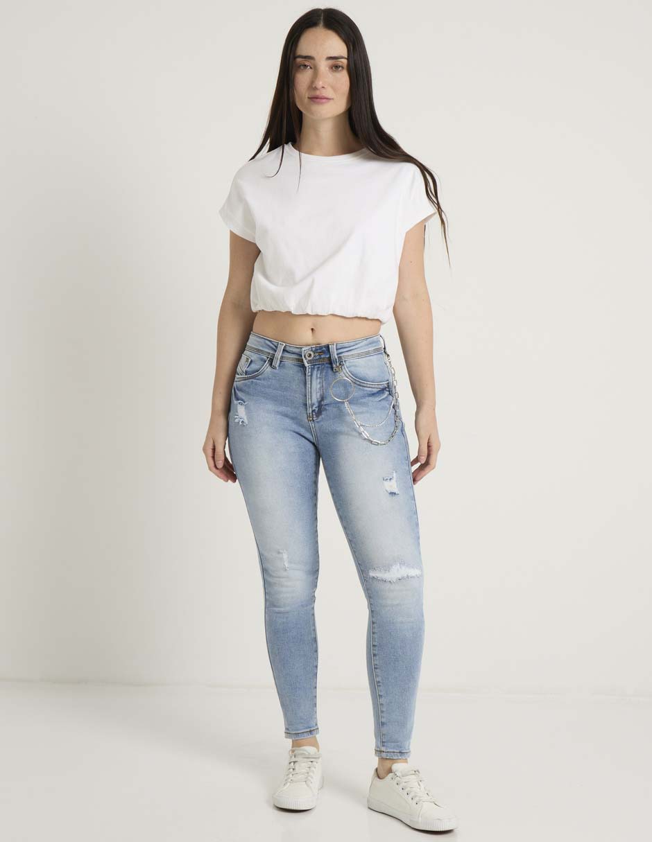 Jeans skinny cintura baja Nyd para mujer