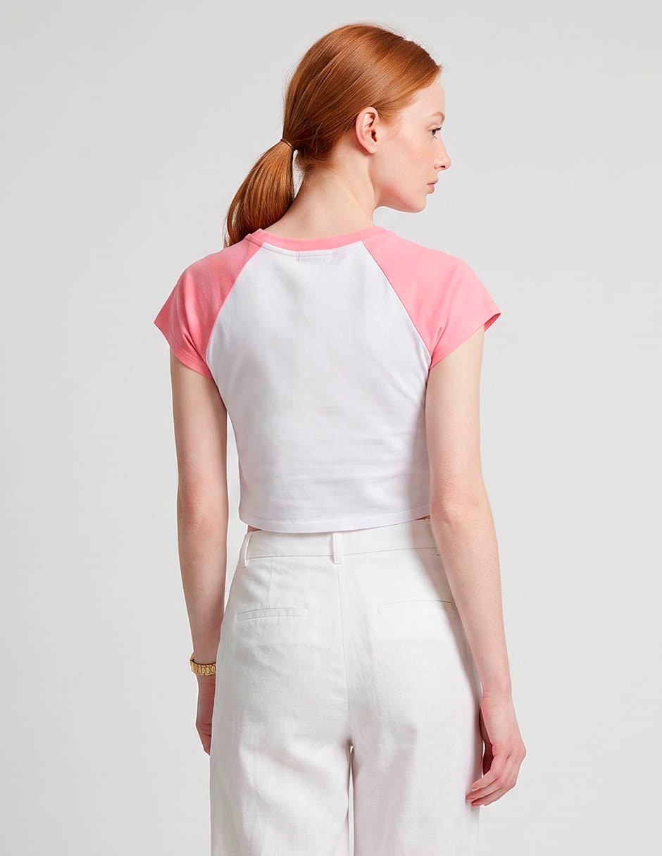 Playera manga corta jucy couture cuello redondo para mujer 2