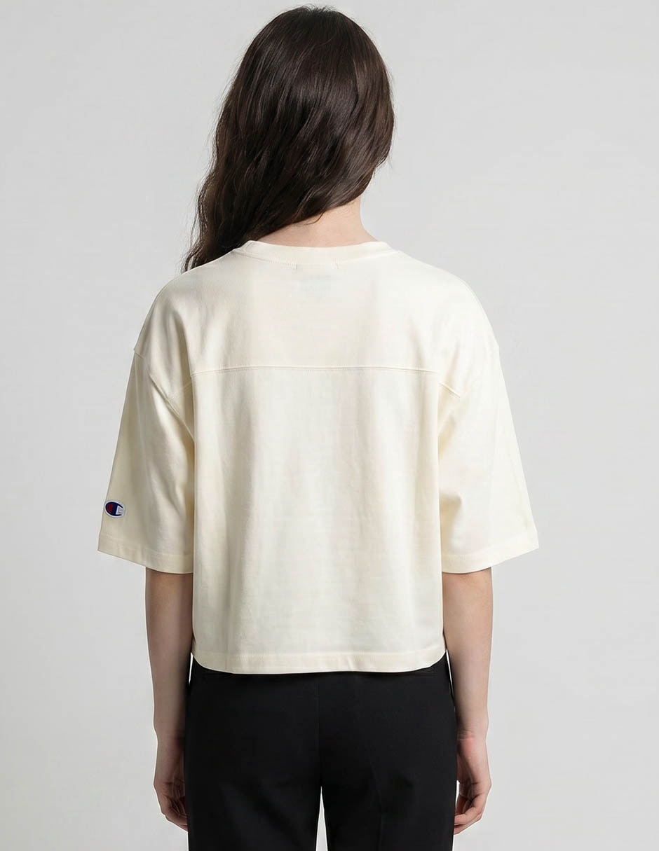 Playera manga al codo Champion cuello redondo para mujer