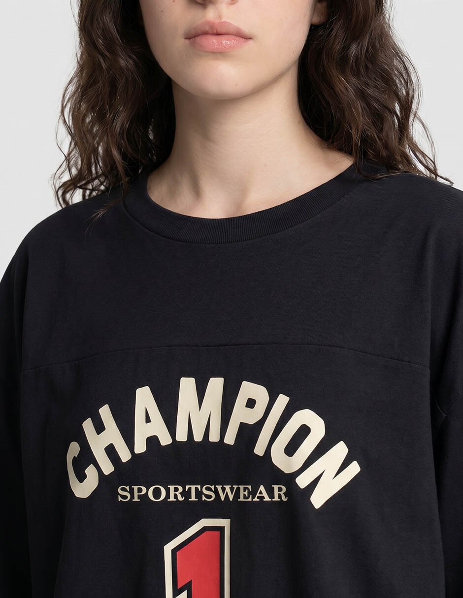 Playera manga al codo cuello redondo mujer 3