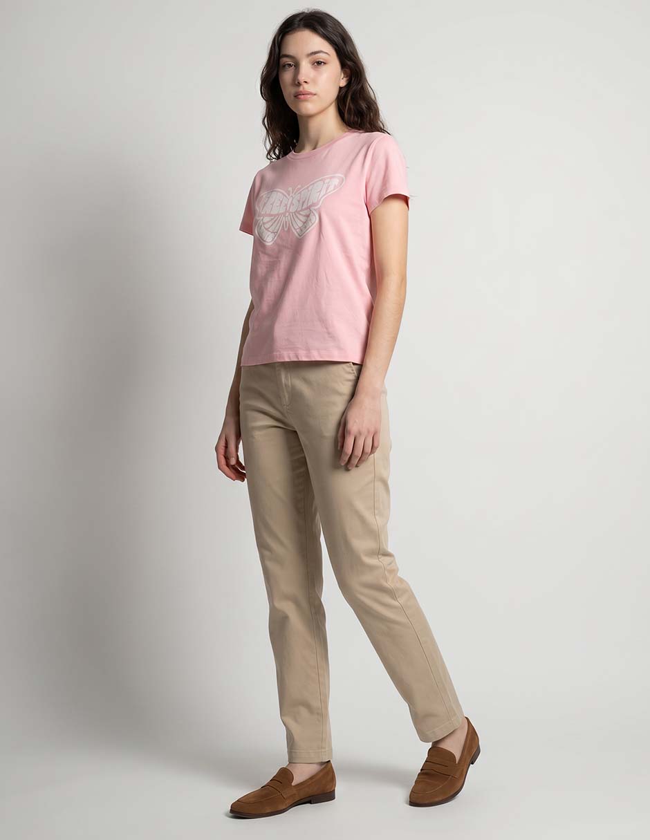 Playera manga corta cuello redondo para mujer 3