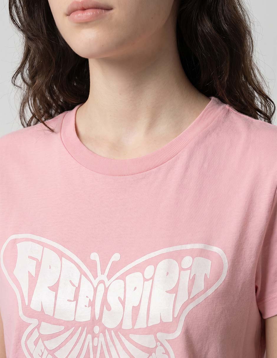 Playera manga corta cuello redondo para mujer 4