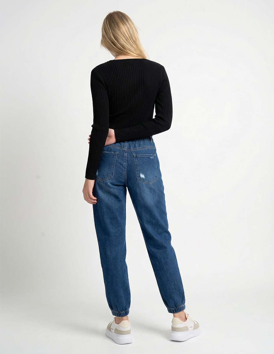 Jeans jogger straight cintura alta Oggi para mujer