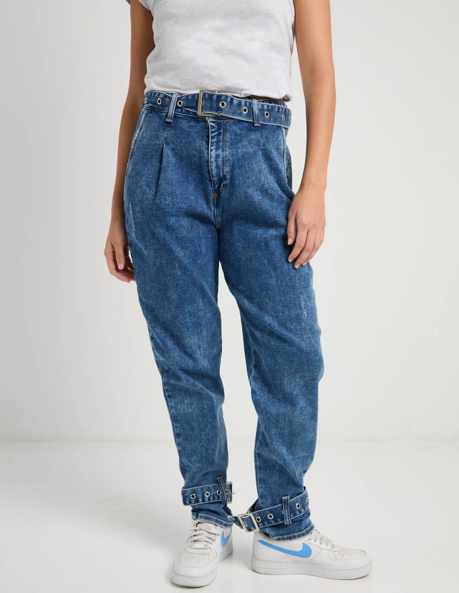 Jeans slim a la cintura Oggi para mujer