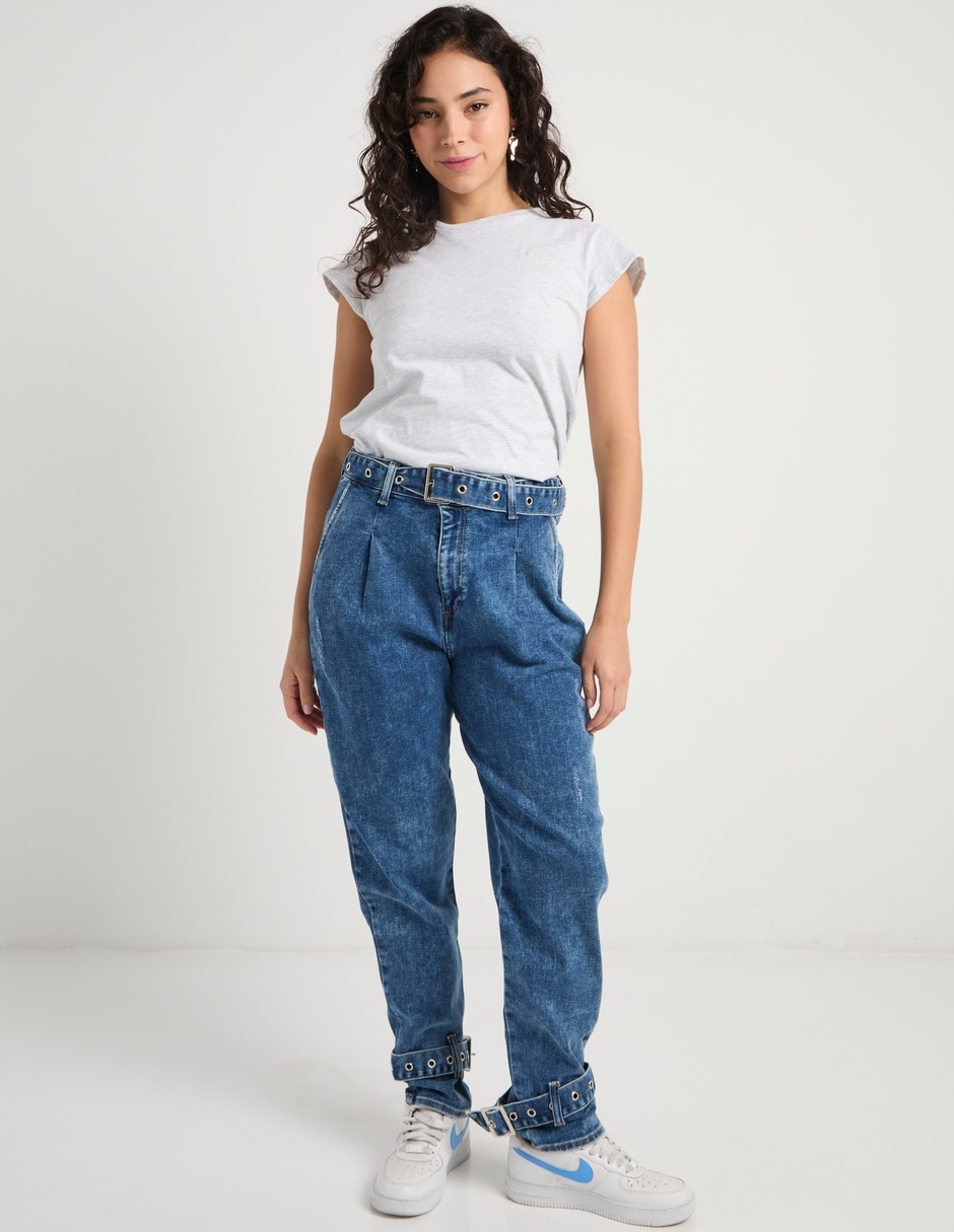Jeans slim a la cintura Oggi para mujer