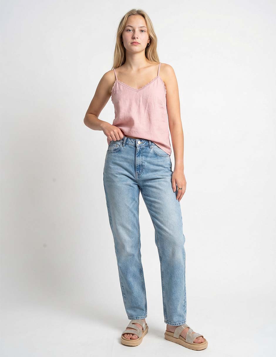 Jeans straight cintura Oggi para mujer