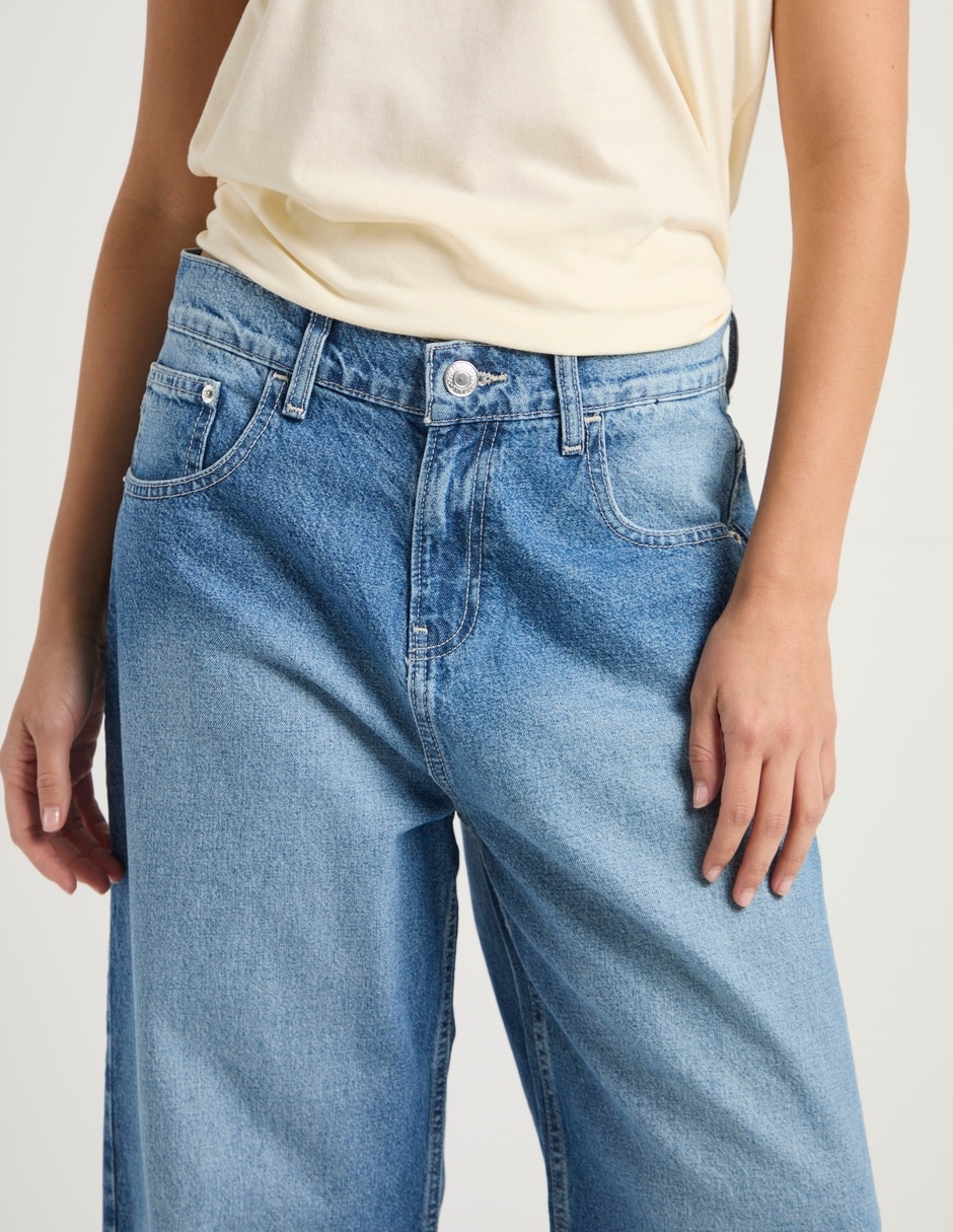 Jeans wide leg cintura Oggi para mujer