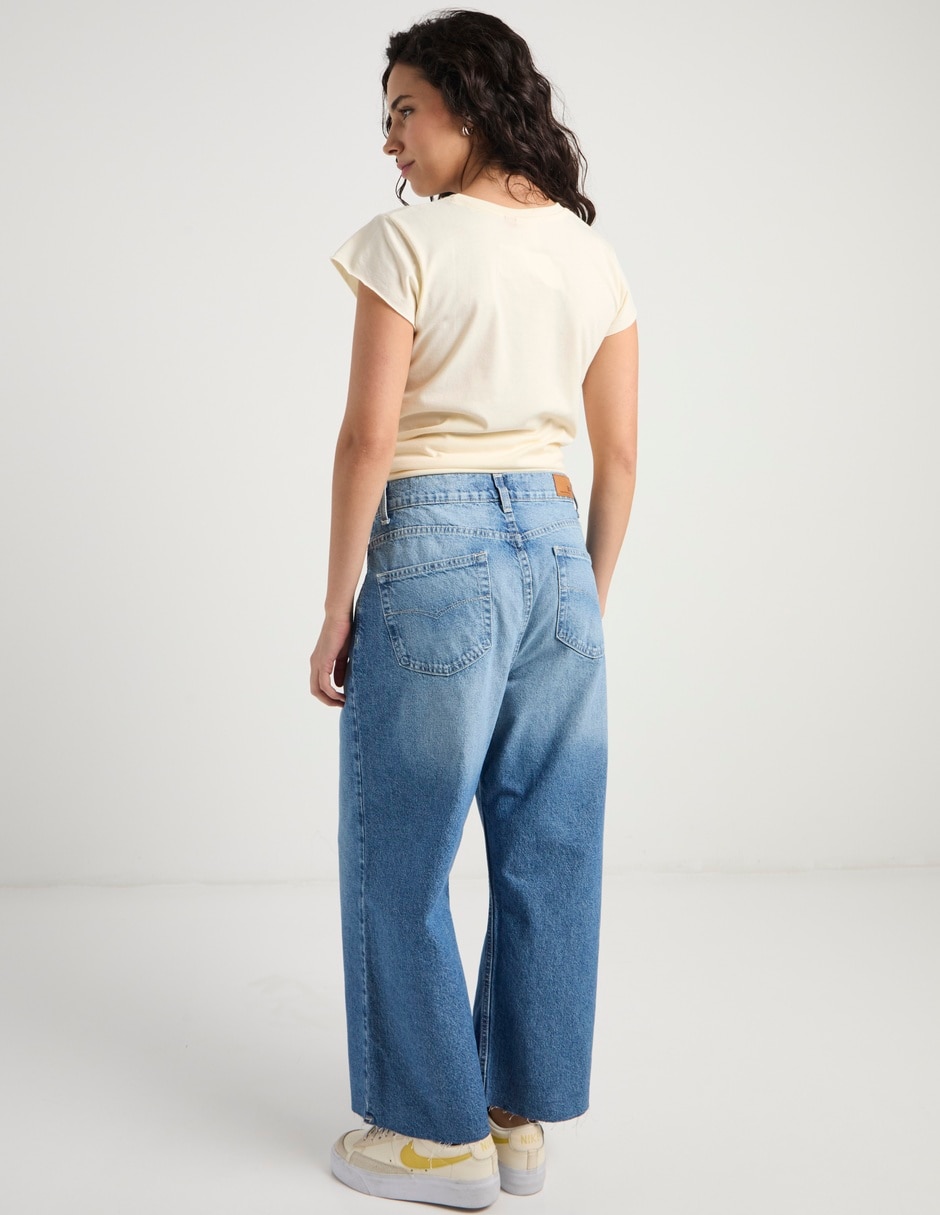 Jeans wide leg cintura Oggi para mujer