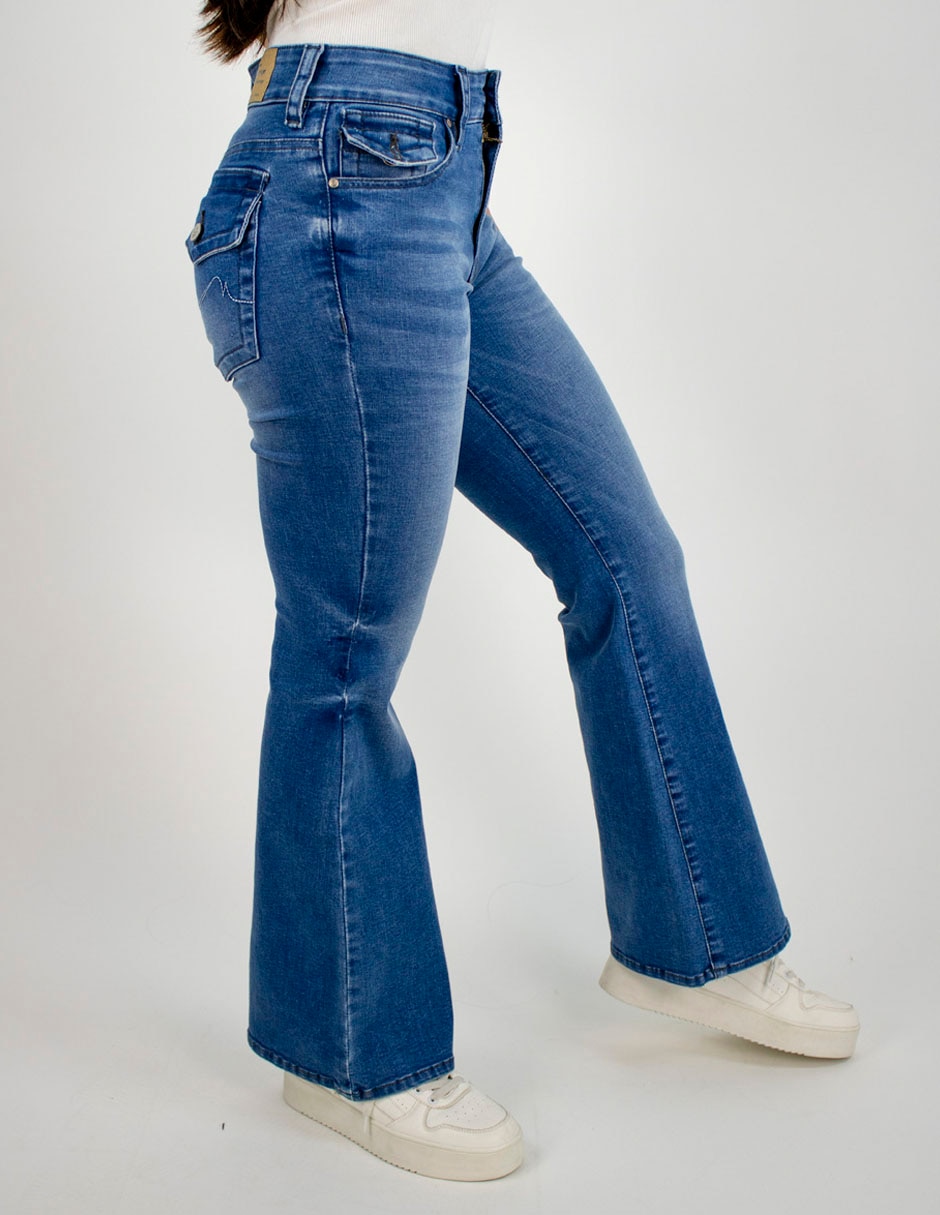 Jeans flare furor a la cintura para mujer