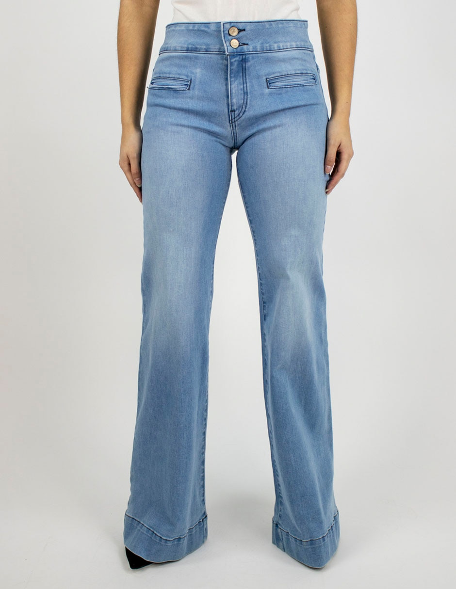 Jeans flare a la cintura para mujer
