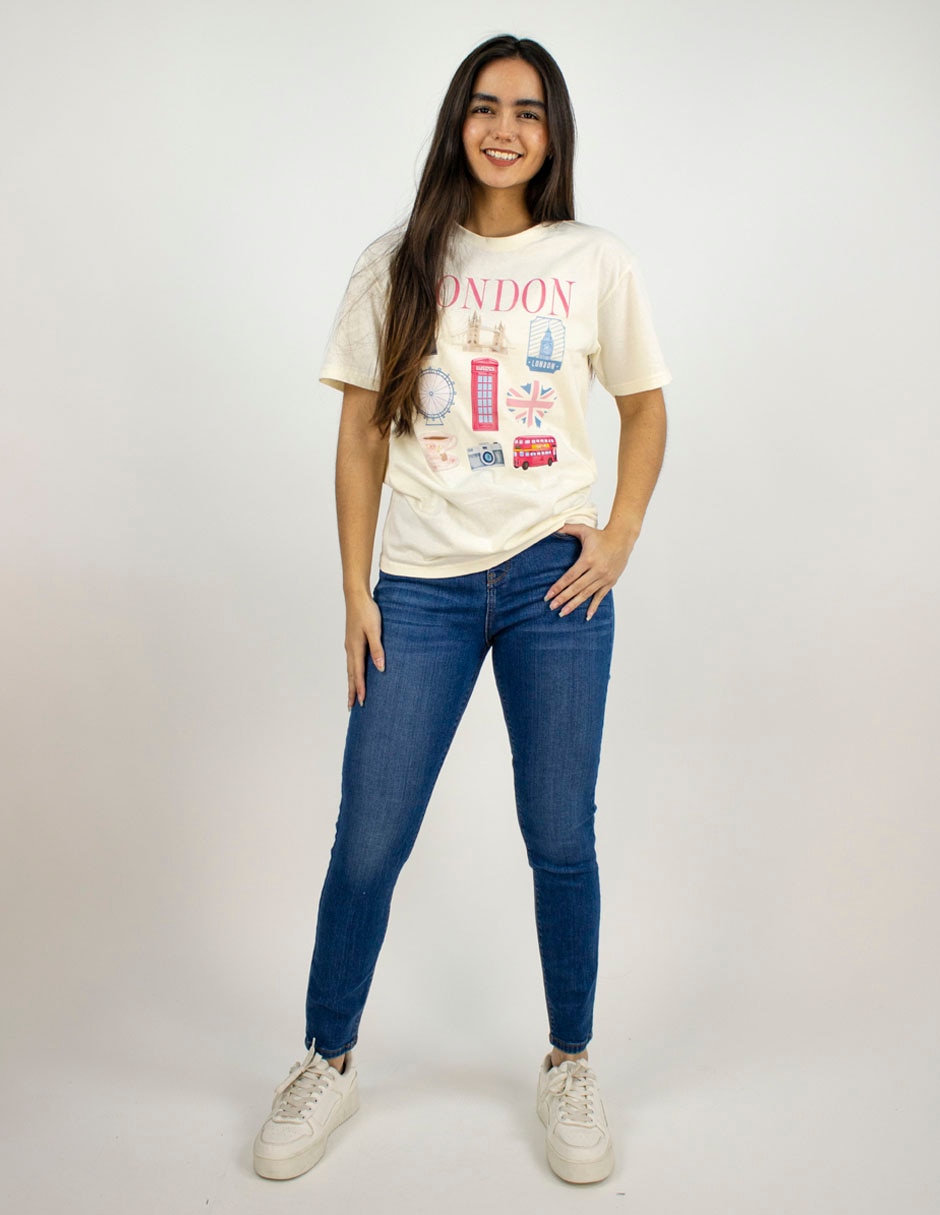 Playera manga corta cuello redondo para mujer 3