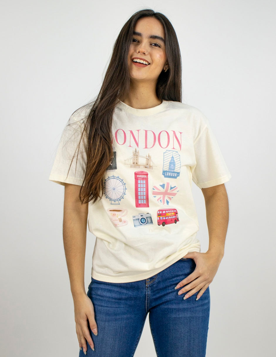 Playera manga corta cuello redondo para mujer Playera manga corta cuello redondo para mujer
