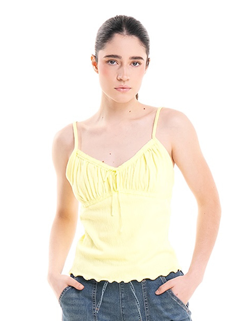Top escote corazón tirante delgado