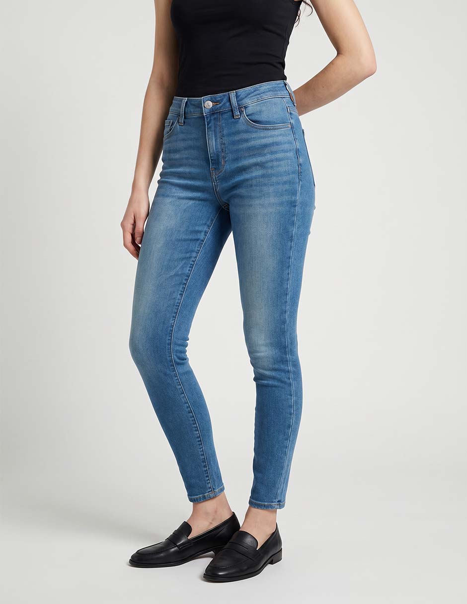 Jeans skinny high rise para mujer