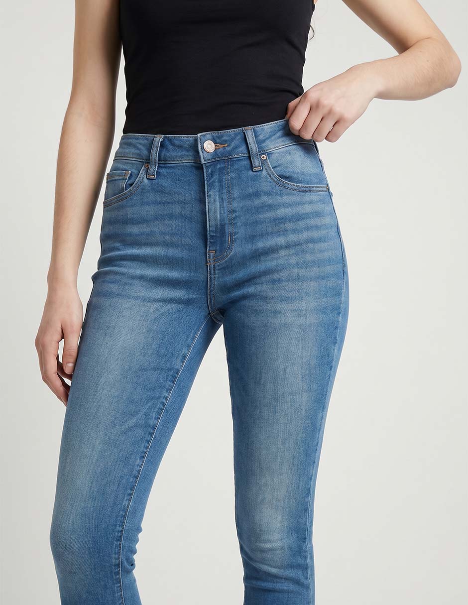 Jeans skinny high rise para mujer