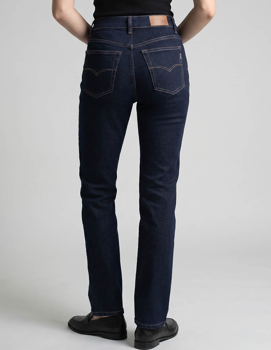 Jeans regular straight cintura alta para mujer 2