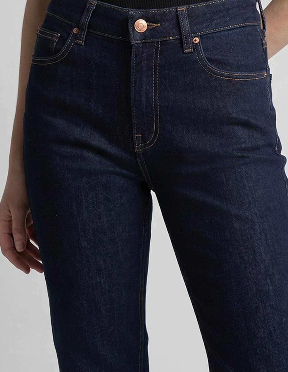 Jeans regular straight cintura alta para mujer 3