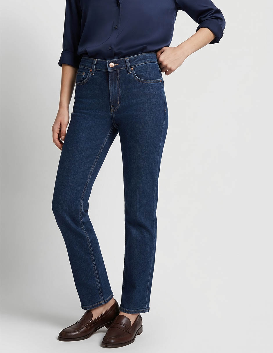Jeans skinny corte cintura para mujer