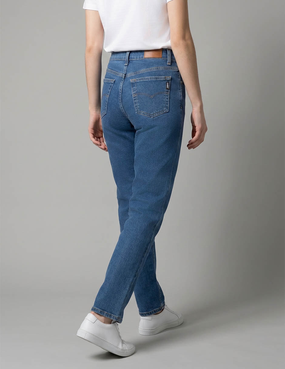 Jeans straight corte cintura alta para mujer 2