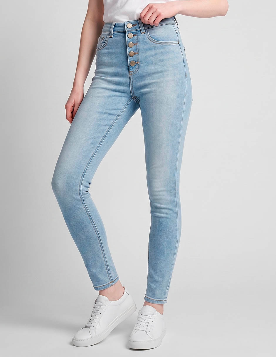 Jeans skinny corte cintura para mujer Jeans skinny corte cintura para mujer