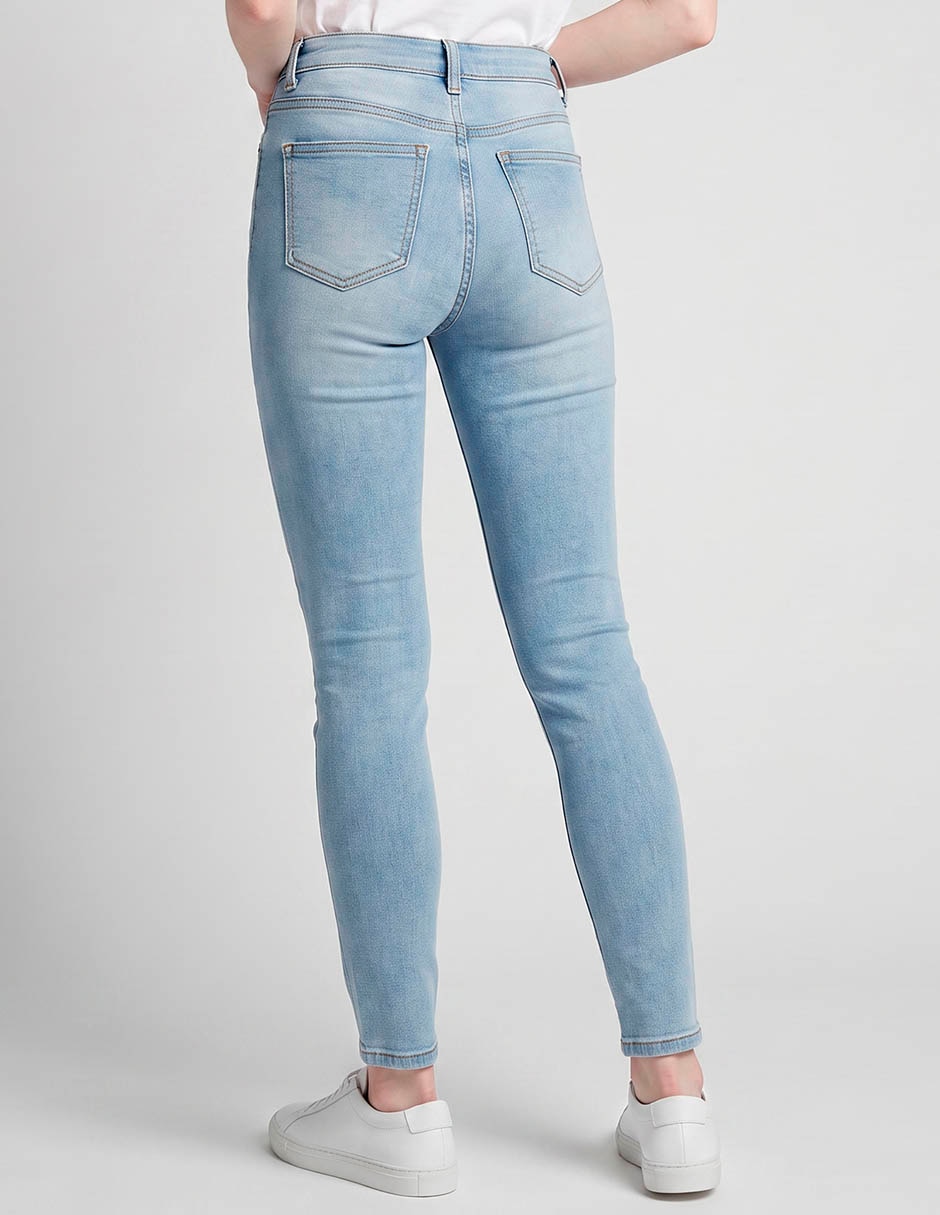 Jeans skinny corte cintura para mujer 2