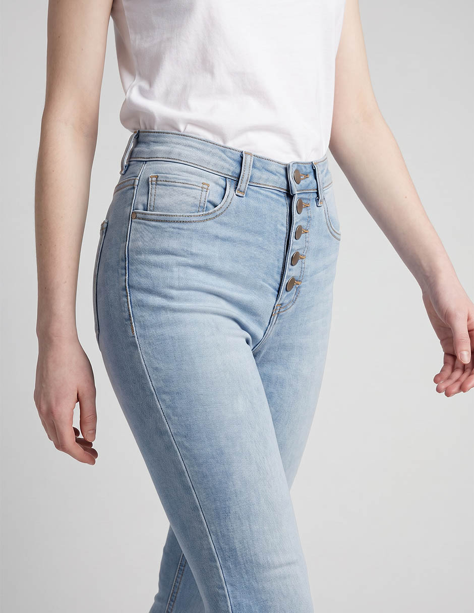 Jeans skinny corte cintura para mujer 3