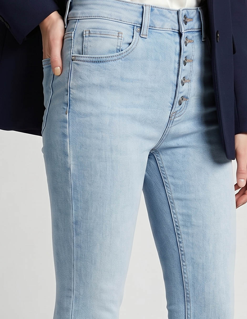Jeans skinny corte cintura para mujer 4