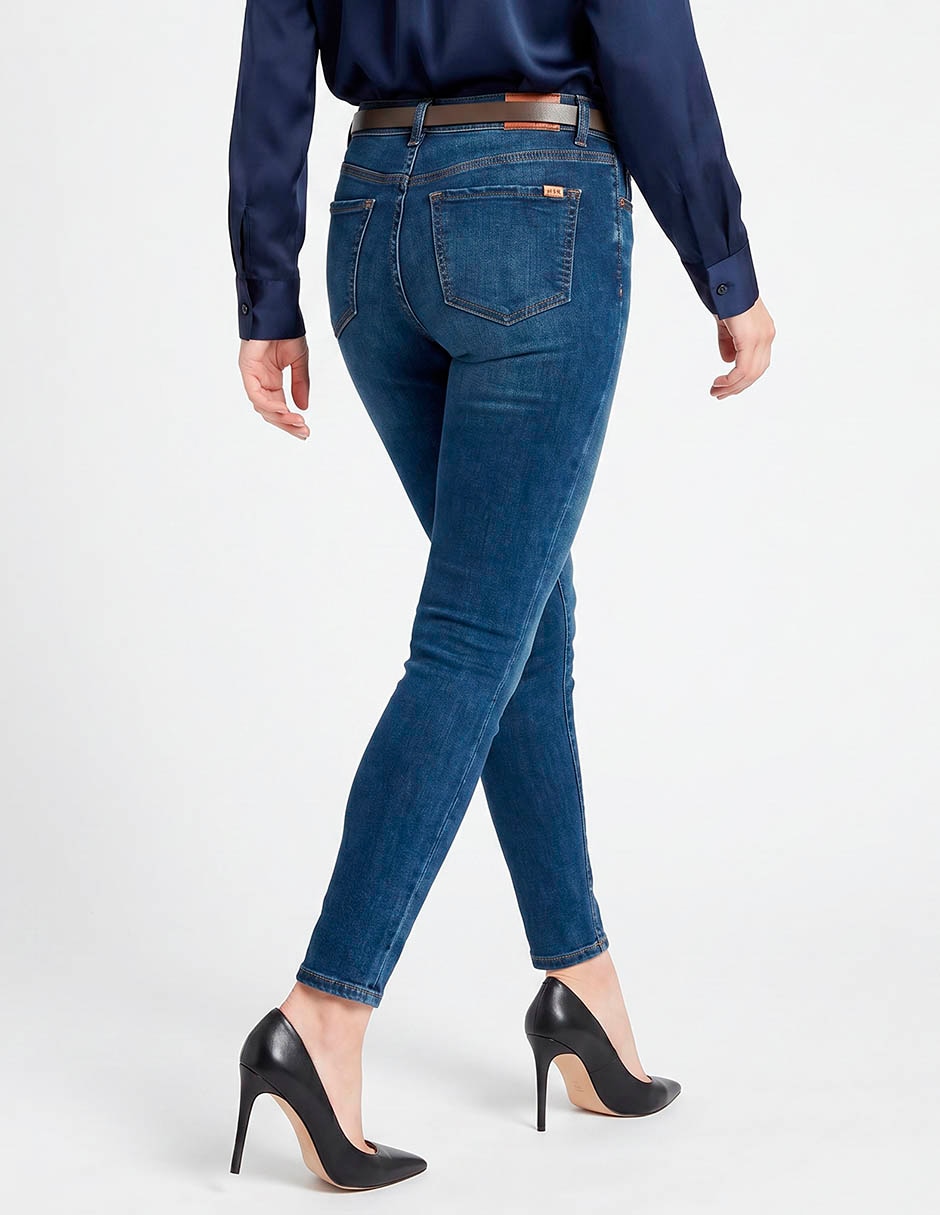 Jeans skinny corte cintura para mujer 2