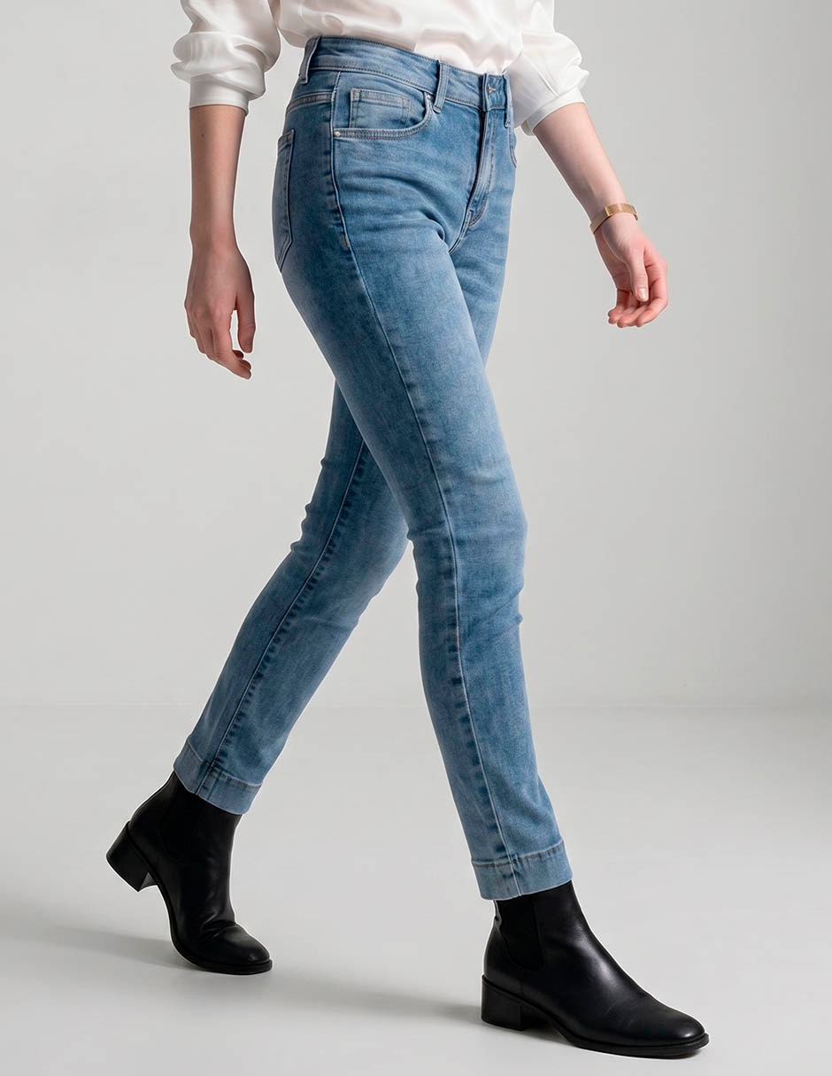 Jeans skinny corte cintura para mujer Jeans skinny corte cintura para mujer