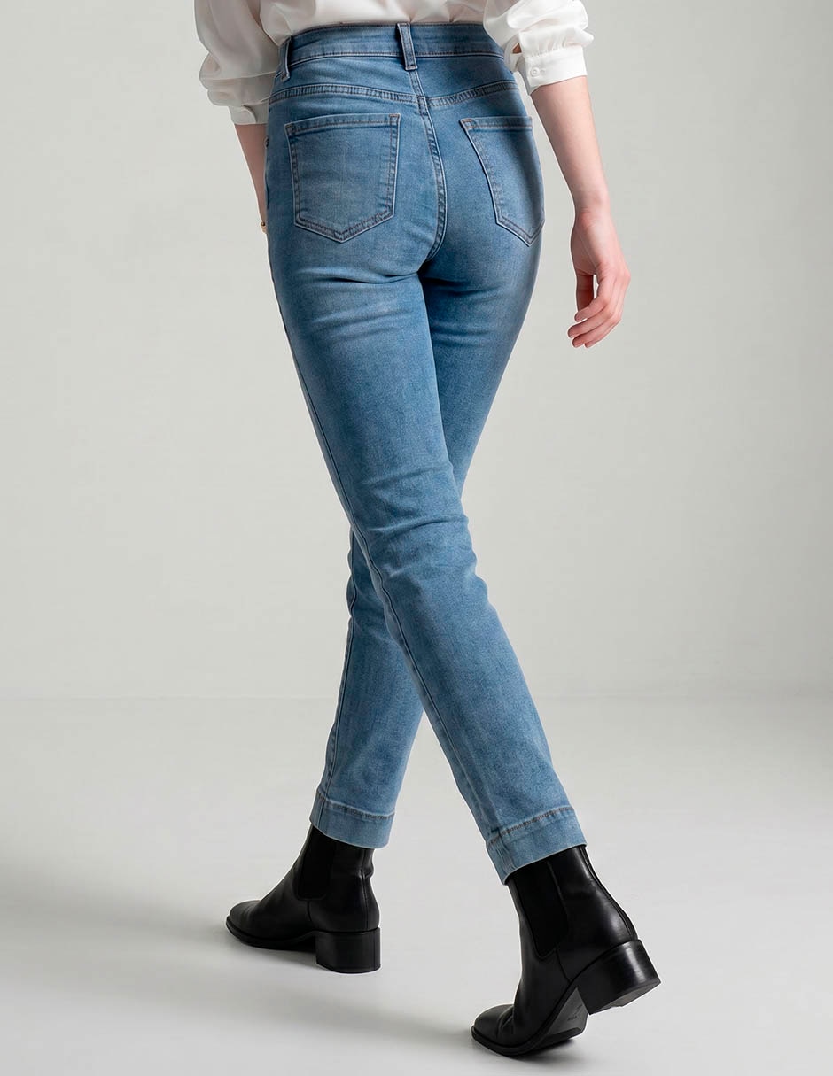 Jeans skinny corte cintura para mujer 2