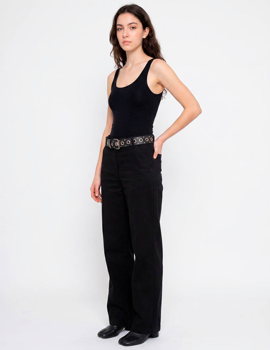 Jeans baggy corte cintura para mujer 3